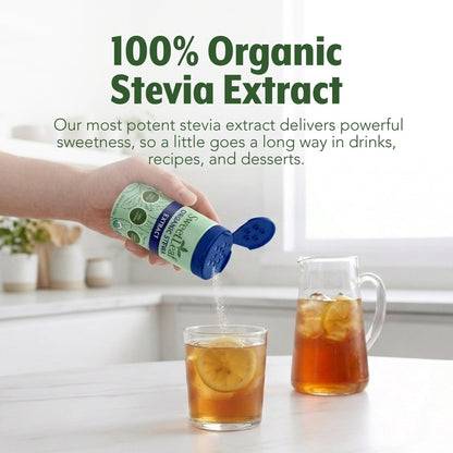 SweetLeaf Organic Pure Stevia Pulver Streudose 0,9 Unzen (1 Pack) – Null Kalorien Süßstoff ohne Erythrit, Stevia Blattextrakt, natürlicher Zuckerersatz für Kaffee & Backen, zuckerfrei, keto-freundlich