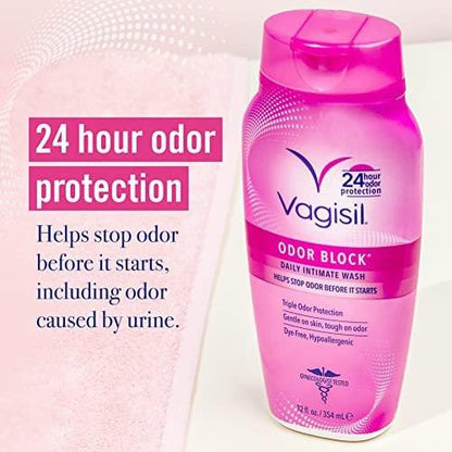 Vagisil Intimwaschgel für die Intimhygiene, Geruchsblocker, gynäkologisch getestet, hypoallergen, 12 oz (1er-Pack)