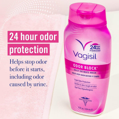 Vagisil Intimwaschgel für die Intimhygiene, Geruchsblocker, gynäkologisch getestet, hypoallergen, 12 oz (1er-Pack)