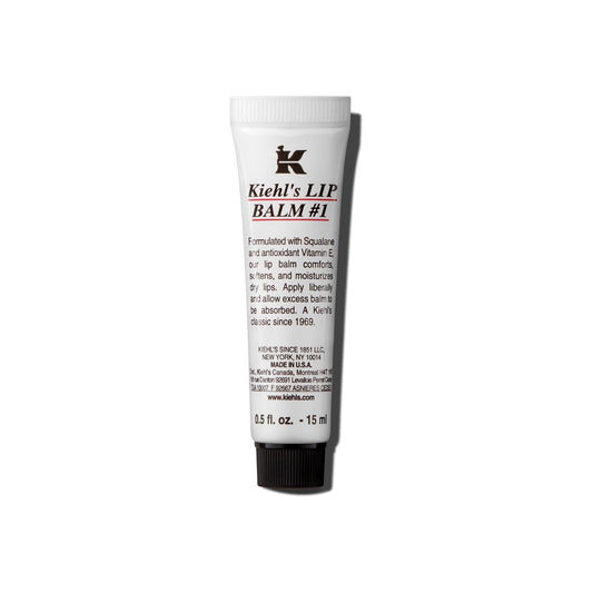 Kiehl's Lippenbalsam Nr. 1 – Feuchtigkeitsspendende & beruhigende Pflege für trockene Lippen mit Squalan, Aloe Vera & Vitamin E, parfümfrei, 0,5 fl oz