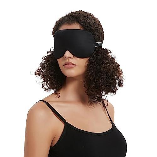 Alaska Bear Schlafmaske aus Seide mit geformter Polsterung für druckfreies Schlafen, Schaumstoffeinsatz, verbesserte Kontur im Vergleich zu herkömmlichen flachen Satin-Augenmasken, maschinenwaschbar