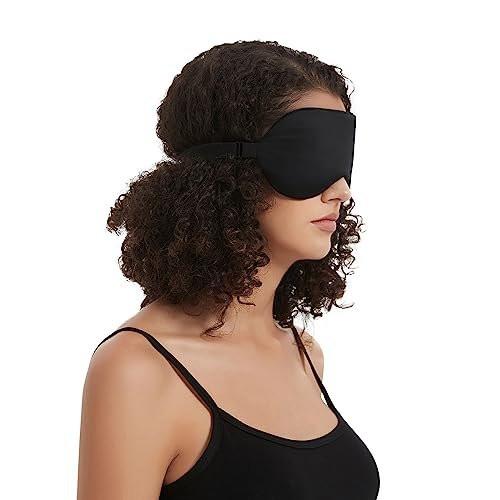 Alaska Bear Schlafmaske aus Seide mit geformter Polsterung für druckfreies Schlafen, Schaumstoffeinsatz, verbesserte Kontur im Vergleich zu herkömmlichen flachen Satin-Augenmasken, maschinenwaschbar