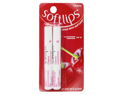 Softlips Lippenbalsam mit Sonnenschutz, Kirsche, Doppelpack (2 Stück)