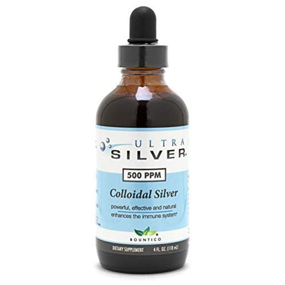Ultra Silver® Kolloidales Silber | 500 PPM, 118 ml | Mineralisches Nahrungsergänzungsmittel | Echtes kolloidales Silber mit Pipette