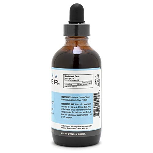 Ultra Silver® Kolloidales Silber | 500 PPM, 118 ml | Mineralisches Nahrungsergänzungsmittel | Echtes kolloidales Silber mit Pipette
