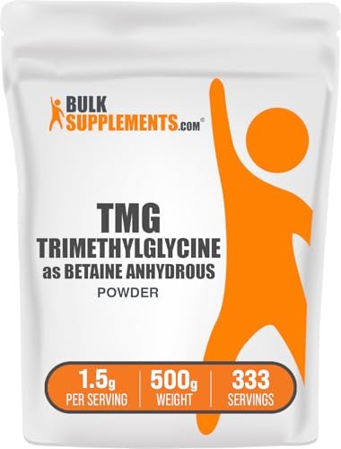 BulkSupplements.com Betain Anhydrous Pulver - Trimethylglycin, TMG Nahrungsergänzungsmittel, TMG Pulver - Betain TMG - Glutenfrei, 1500mg pro Portion, 500g (1,1 Pfund)