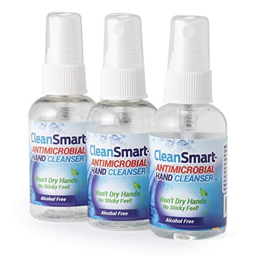 CleanSmart Haut- und Handreiniger, 2 Unzen Sprühflasche (3er-Pack) – Alkoholfreier, sicherer Reiniger
