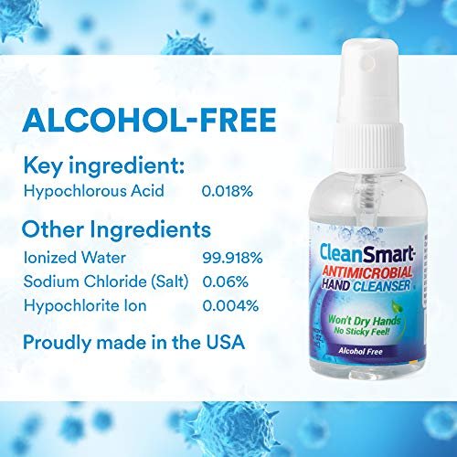 CleanSmart Haut- und Handreiniger, 2 Unzen Sprühflasche (3er-Pack) – Alkoholfreier, sicherer Reiniger