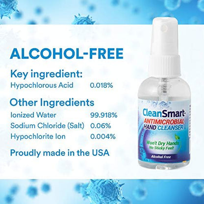 CleanSmart Haut- und Handreiniger, 2 Unzen Sprühflasche (3er-Pack) – Alkoholfreier, sicherer Reiniger