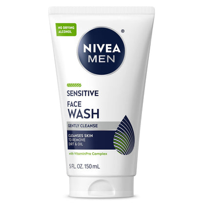 NIVEA MEN Sensitive Gesichtsreinigung mit Vitamin E und Kamillenextrakt – Sanfte Reinigung für empfindliche Haut, 150 ml Tube