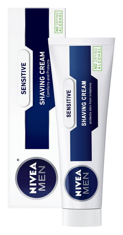 NIVEA MEN Sensitive Rasiercreme, 3,5 oz Tube – Sanfte Rasur für empfindliche Haut