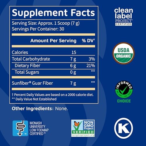Tomorrow's Nutrition Sunfiber – Präbiotischer Ballaststoff für die Verdauungsgesundheit, GLP-1-freundlich, Low FODMAP, glutenfrei, ungesüßt, 30 Portionen
