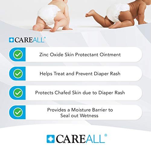 CareAll Zinkoxid 20% Hautschutz-Barrieresalbe 2 oz – Lindert, behandelt und verhindert leichte Hautreizungen bei Windelausschlag – Schützt vor Nässe – Pflegt wunde Haut