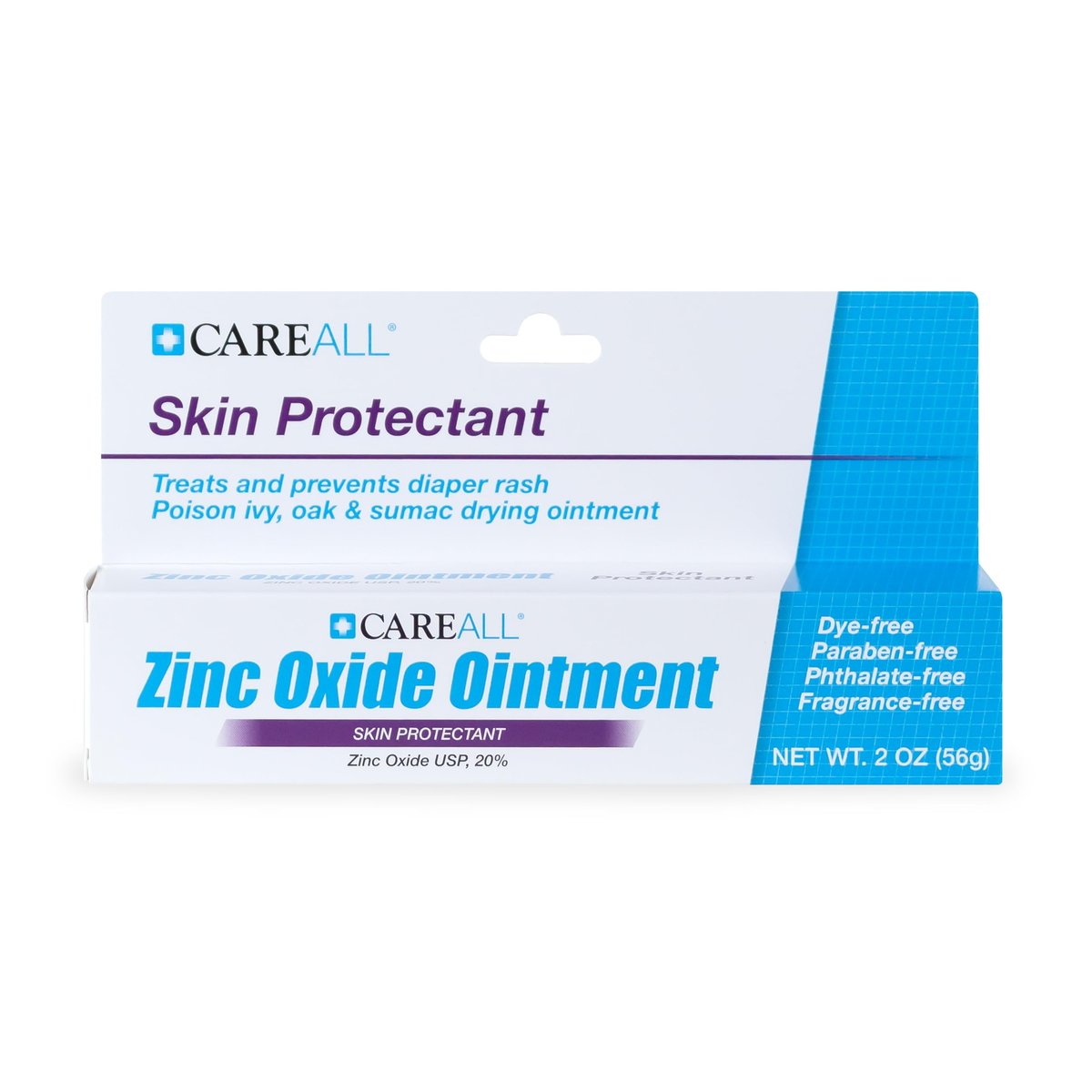 CareAll Zinkoxid 20% Hautschutz-Barrieresalbe 2 oz – Lindert, behandelt und verhindert leichte Hautreizungen bei Windelausschlag – Schützt vor Nässe – Pflegt wunde Haut