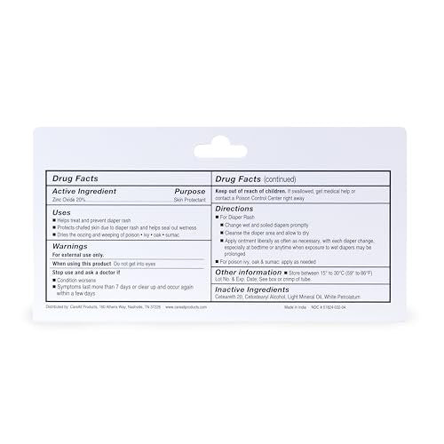 CareAll Zinkoxid 20% Hautschutz-Barrieresalbe 2 oz – Lindert, behandelt und verhindert leichte Hautreizungen bei Windelausschlag – Schützt vor Nässe – Pflegt wunde Haut