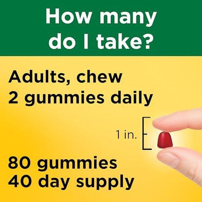Nature Made Vitamin B12 Gummies 1000 mcg – 80 Stück, 40 Tage Vorrat, Nahrungsergänzungsmittel zur Unterstützung des Energiestoffwechsels
