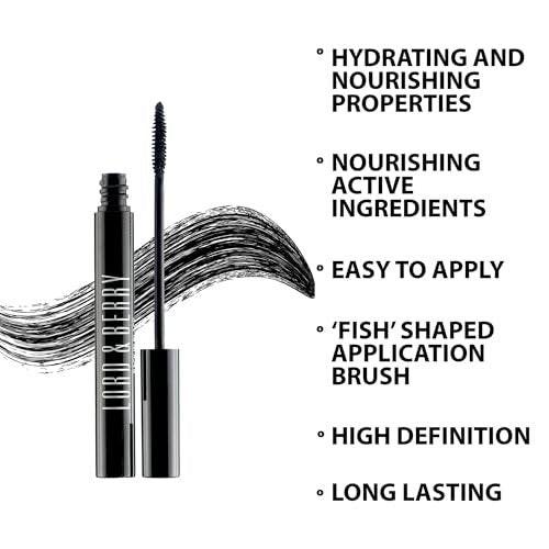 Lord & Berry Back in Black Mascara – Volumen und Länge für kurze Wimpern, tiefschwarz, 0,27 fl oz