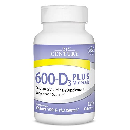 21st Century Calcium 600 Plus D Plus Mineralien Kapseln, 120 Stück