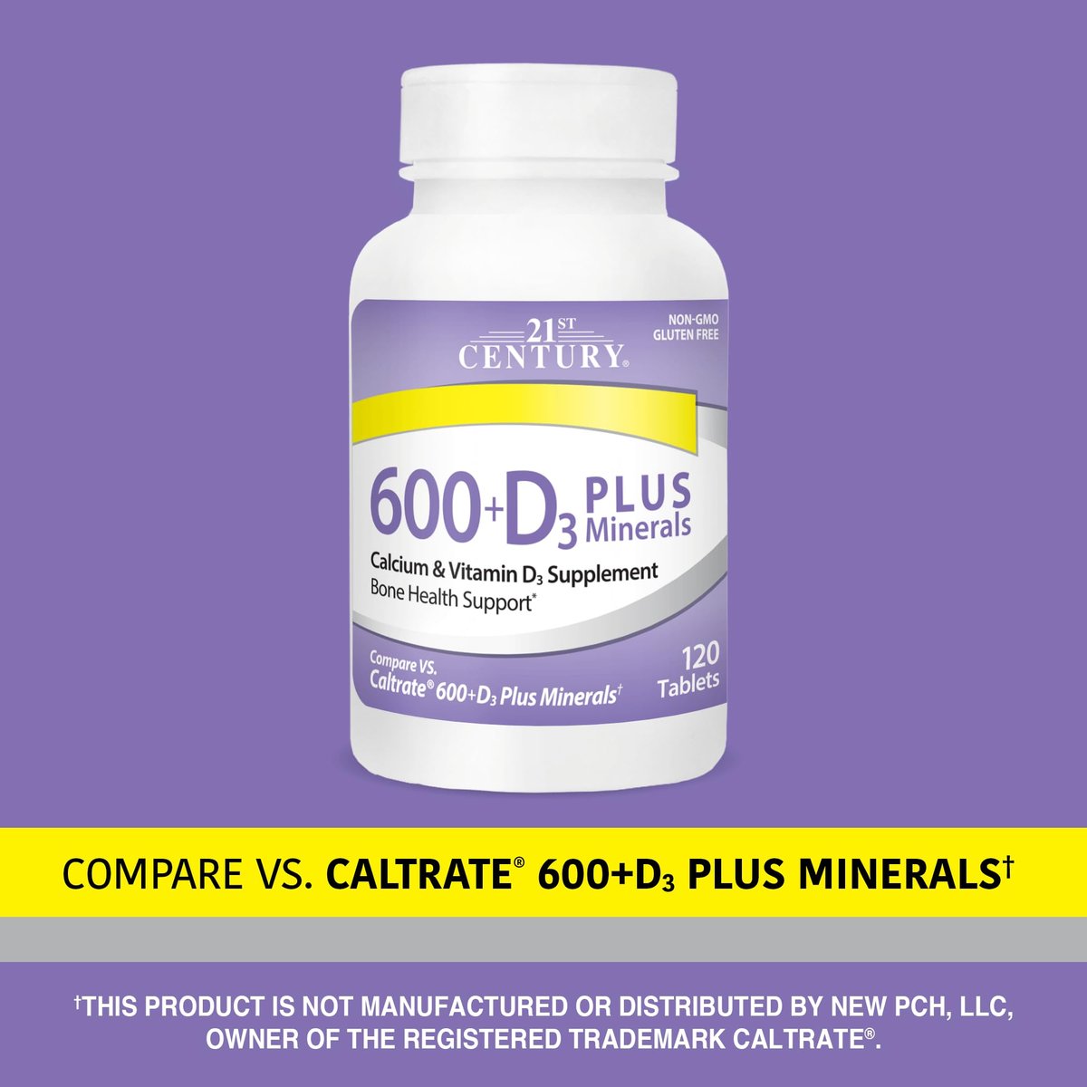 21st Century Calcium 600 Plus D Plus Mineralien Kapseln, 120 Stück
