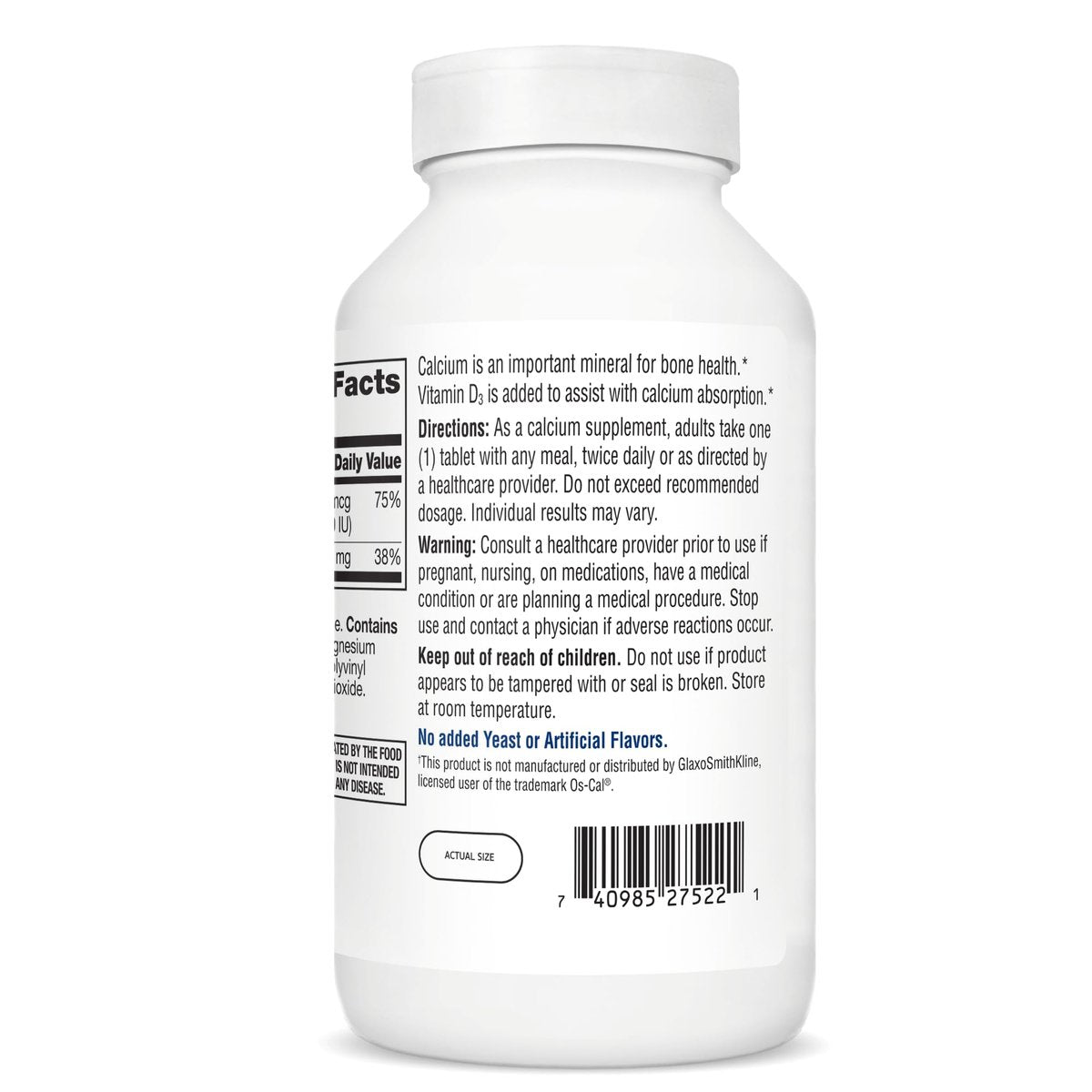 21st Century Calcium 500 Plus Extra D Caplets, 400 Stück – Hochdosiertes Calcium & Vitamin D3 für starke Knochen