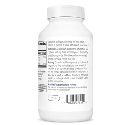 21st Century Calcium 500 Plus Extra D Caplets, 400 Stück – Hochdosiertes Calcium & Vitamin D3 für starke Knochen