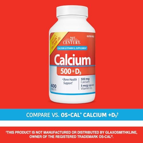 21st Century Calcium 500 mg Plus D3 Tabletten, 400 Stück