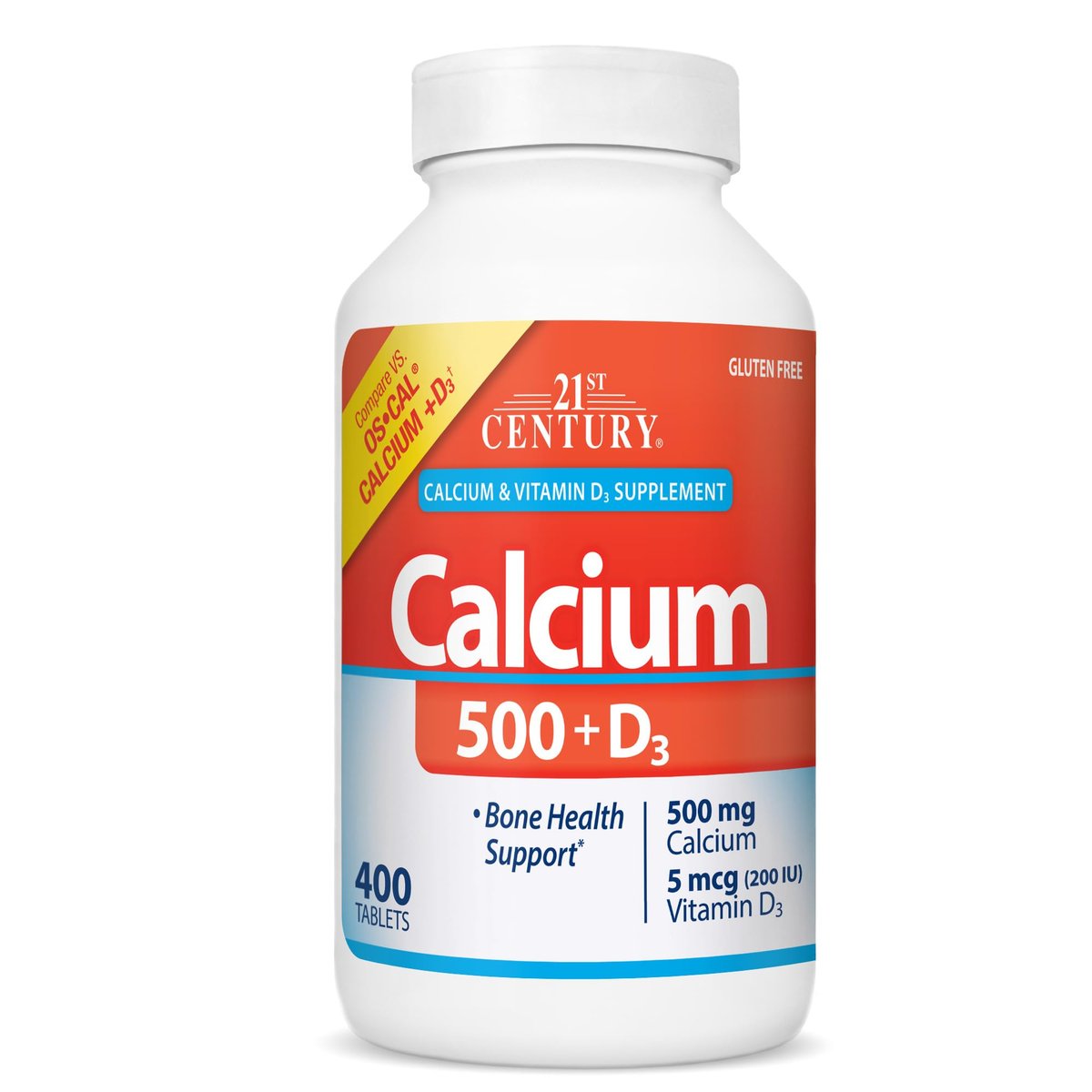 21st Century Calcium 500 mg Plus D3 Tabletten, 400 Stück