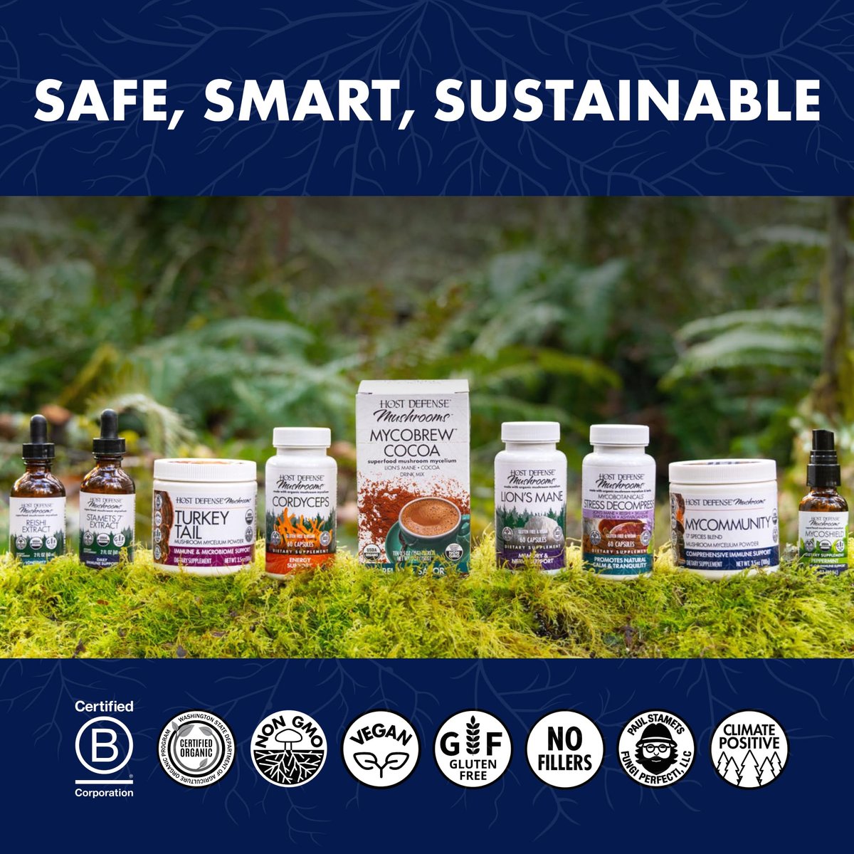 Host Defense MyCommunity Kapseln - 17 Pilzsorten Mischung zur Immununterstützung - Pflanzliches Nahrungsergänzungsmittel mit Löwenmähne, Reishi, Chaga, Cordyceps, Truthahnschwanz & mehr - 30 Kapseln (15 Portionen)