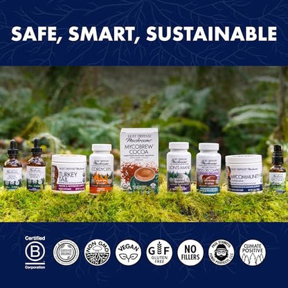 Host Defense Stamets 7 – 7 Pilzsorten Mischung – Immununterstützung mit Royal Sun Blazei, Cordyceps, Reishi, Maitake, Löwenmähne, Chaga & Mesima – 30 Kapseln (15 Portionen)