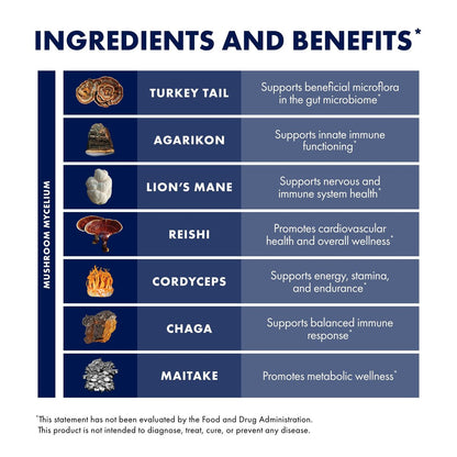 Host Defense MyCommunity Kapseln - 17 Pilzsorten Mischung zur Immununterstützung - Pflanzliches Nahrungsergänzungsmittel mit Löwenmähne, Reishi, Chaga, Cordyceps, Truthahnschwanz & mehr - 30 Kapseln (15 Portionen)