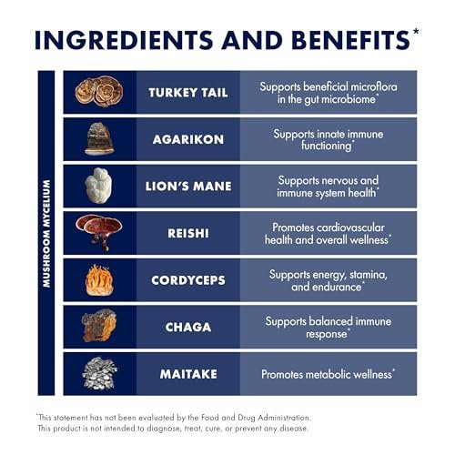 Host Defense MyCommunity Kapseln - 17 Pilzsorten Mischung zur Immununterstützung - Pflanzliches Nahrungsergänzungsmittel mit Löwenmähne, Reishi, Chaga, Cordyceps, Truthahnschwanz & mehr - 30 Kapseln (15 Portionen)