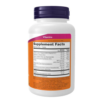 NOW Foods Vitamin B-100, Depot-Tabletten, Energieproduktion*, Nervensystem*, 100 Tabletten