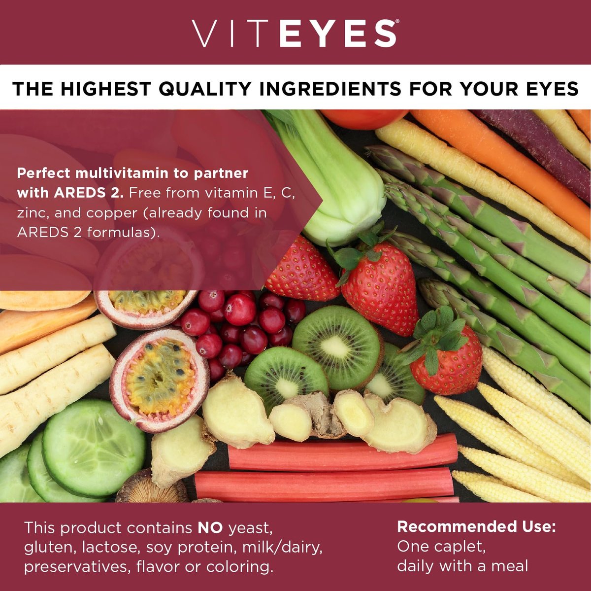 Viteyes Classic AREDS 2 Begleit-Multivitamin-Präparat, umfassende Multivitamin-Formel für AREDS 2 Anwender, 90 Kapseln