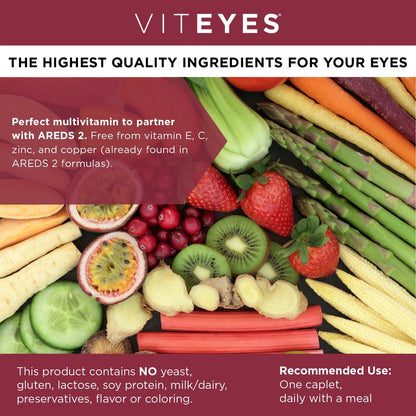 Viteyes Classic AREDS 2 Begleit-Multivitamin-Präparat, umfassende Multivitamin-Formel für AREDS 2 Anwender, 90 Kapseln