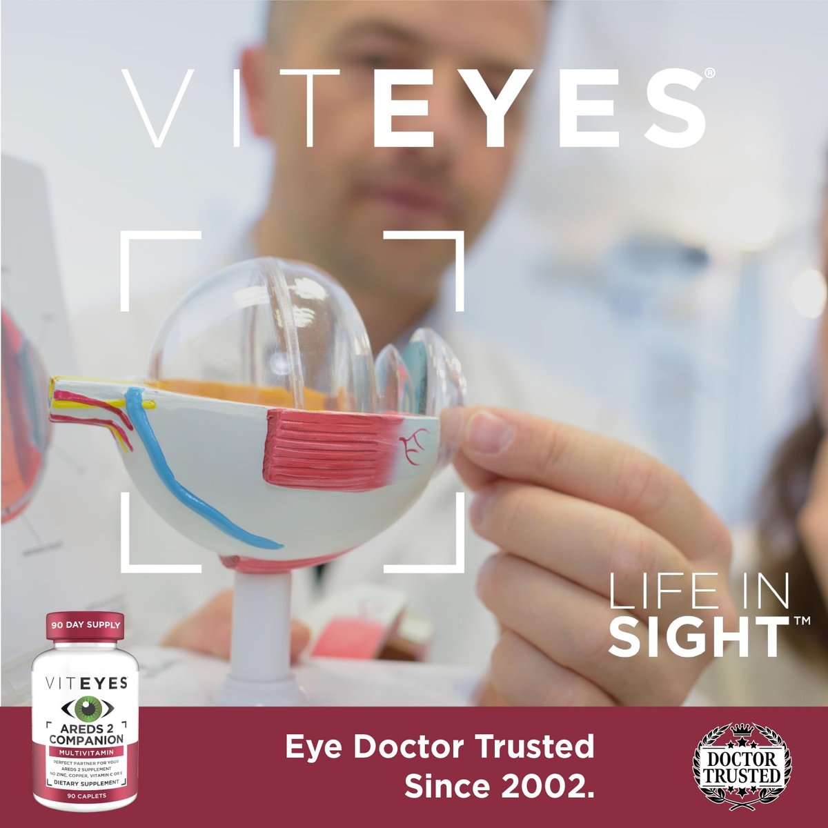 Viteyes Classic AREDS 2 Begleit-Multivitamin-Präparat, umfassende Multivitamin-Formel für AREDS 2 Anwender, 90 Kapseln