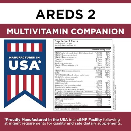 Viteyes Classic AREDS 2 Begleit-Multivitamin-Präparat, umfassende Multivitamin-Formel für AREDS 2 Anwender, 90 Kapseln