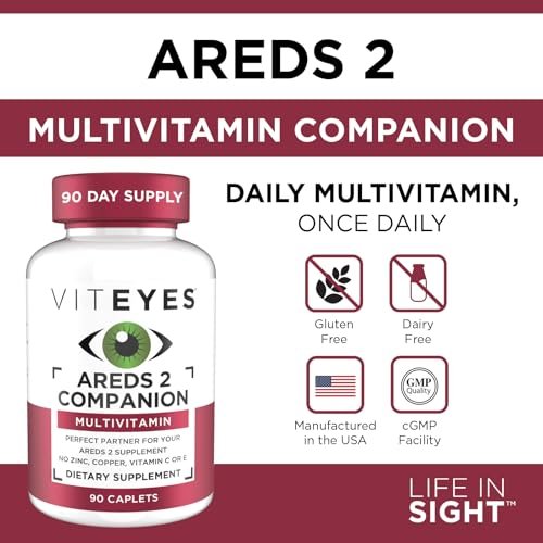 Viteyes Classic AREDS 2 Begleit-Multivitamin-Präparat, umfassende Multivitamin-Formel für AREDS 2 Anwender, 90 Kapseln