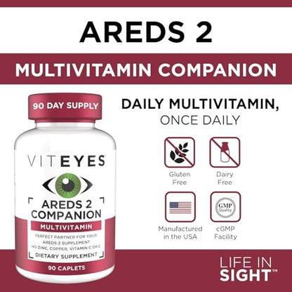 Viteyes Classic AREDS 2 Begleit-Multivitamin-Präparat, umfassende Multivitamin-Formel für AREDS 2 Anwender, 90 Kapseln