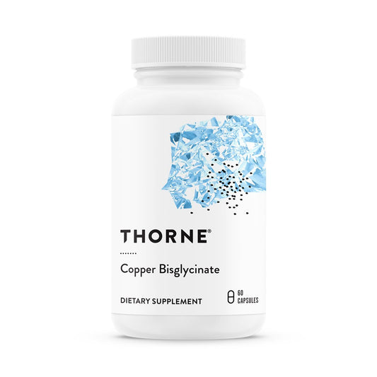 THORNE Kupferbisglycinat – Optimal absorbierter Mineralstoff-Kupfer-Komplex – Unterstützt Knochen-, Blutgefäß-, Herz-, Nerven- und Hautgesundheit – Drittanbieter-zertifiziert – glutenfrei – 60 Kapseln