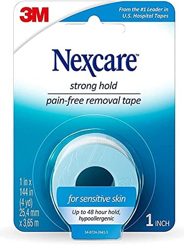 Nexcare Sensitive Skin Tape 1 Zoll x 4 Yards, 2er-Pack – Sanftes Fixierband für empfindliche Haut