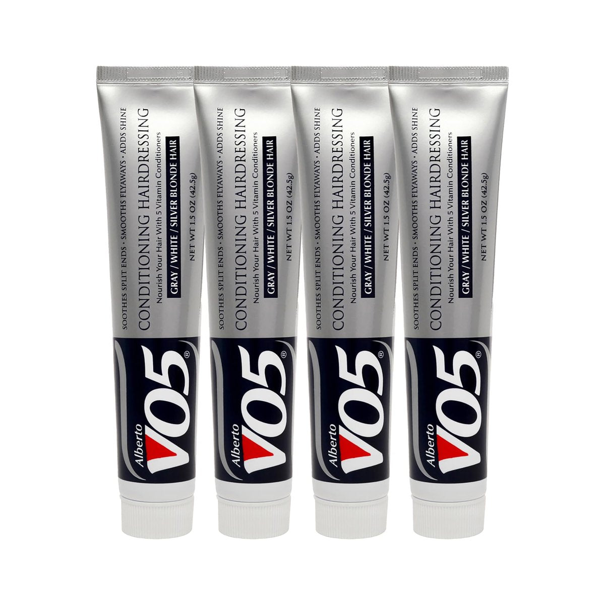 Alberto VO5 Conditioning Hairdressing - Grau, Weiß, Silber, Blond - Conditioner glättet Frizz und verbessert die Farbintensität - 1,5 oz - Packung mit 4