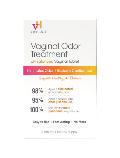 vH essentials Vaginalgeruch Behandlung - pH-ausgeglichene Vaginalzäpfchen - 6 Tabletten mit Applikator