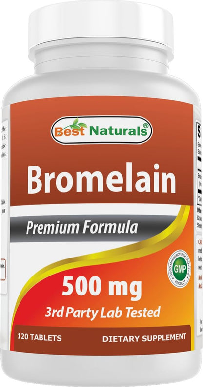 Best Naturals Bromelain 500 mg, 120 Tabletten – Verdauungsenzyme für eine gesunde Verdauung, Gelenkgesundheit und Nährstoffaufnahme