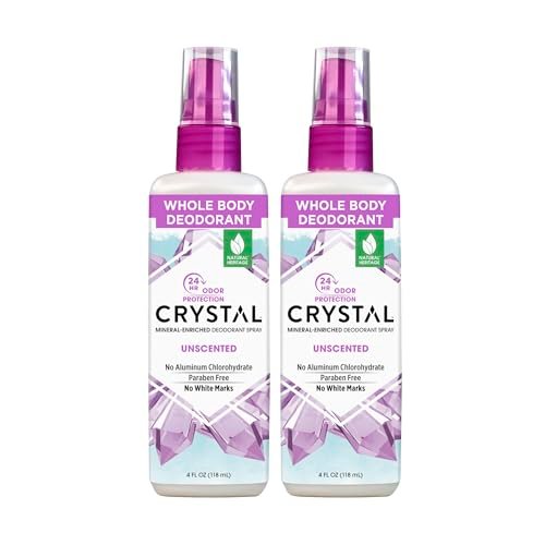 Crystal Body Deodorant Spray 4 fl oz, 2er-Pack – Natürlicher Deodorantspray ohne Aluminium, für empfindliche Haut