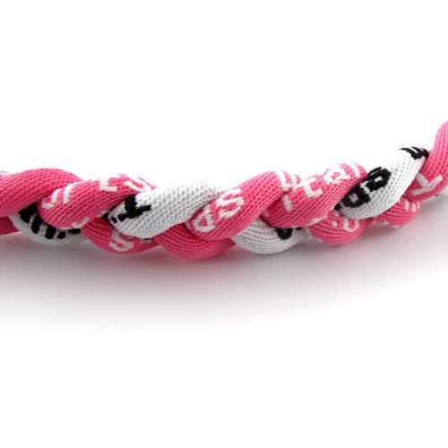 MapofBeauty 18 Zoll Geflochtener Sport Tornado Halskette (Pink/Weiß) - Dreifach geflochtenes Seil-Design
