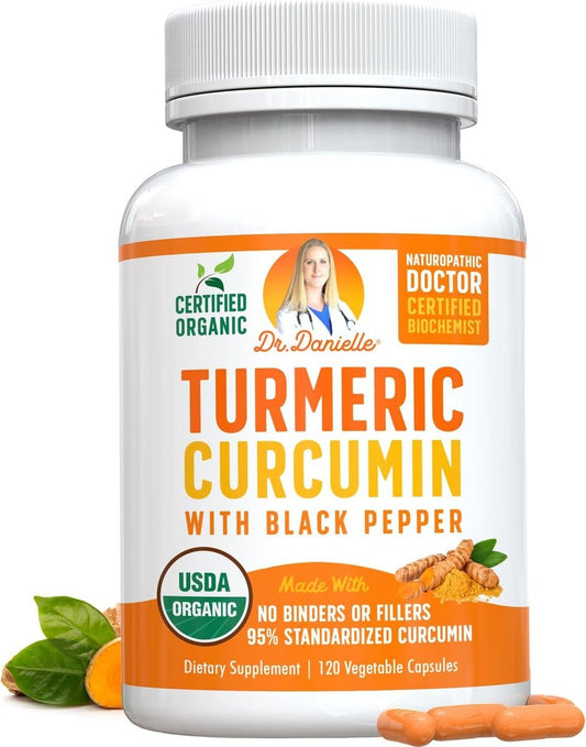 Bio-Turmeric Curcumin mit Schwarzem Pfeffer Extrakt 2000mg – Hochabsorbierendes Ultra-Potentes Nahrungsergänzungsmittel – 95% Curcuminoide – Vegan, Nicht-GVO – 120 Kapseln