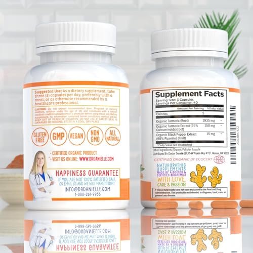 Bio-Turmeric Curcumin mit Schwarzem Pfeffer Extrakt 2000mg – Hochabsorbierendes Ultra-Potentes Nahrungsergänzungsmittel – 95% Curcuminoide – Vegan, Nicht-GVO – 120 Kapseln