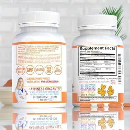Bio-Turmeric Curcumin mit Schwarzem Pfeffer Extrakt 2000mg – Hochabsorbierendes Ultra-Potentes Nahrungsergänzungsmittel – 95% Curcuminoide – Vegan, Nicht-GVO – 120 Kapseln