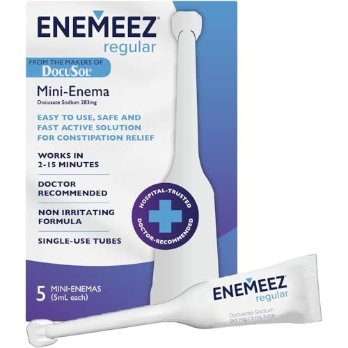 Enemeez Docusat-Natrium-Einlauf – Schnelle Verstopfungslinderung für Erwachsene, 0,84 Fl Oz, Klare Mini-Docusat-Enemeez-Formel