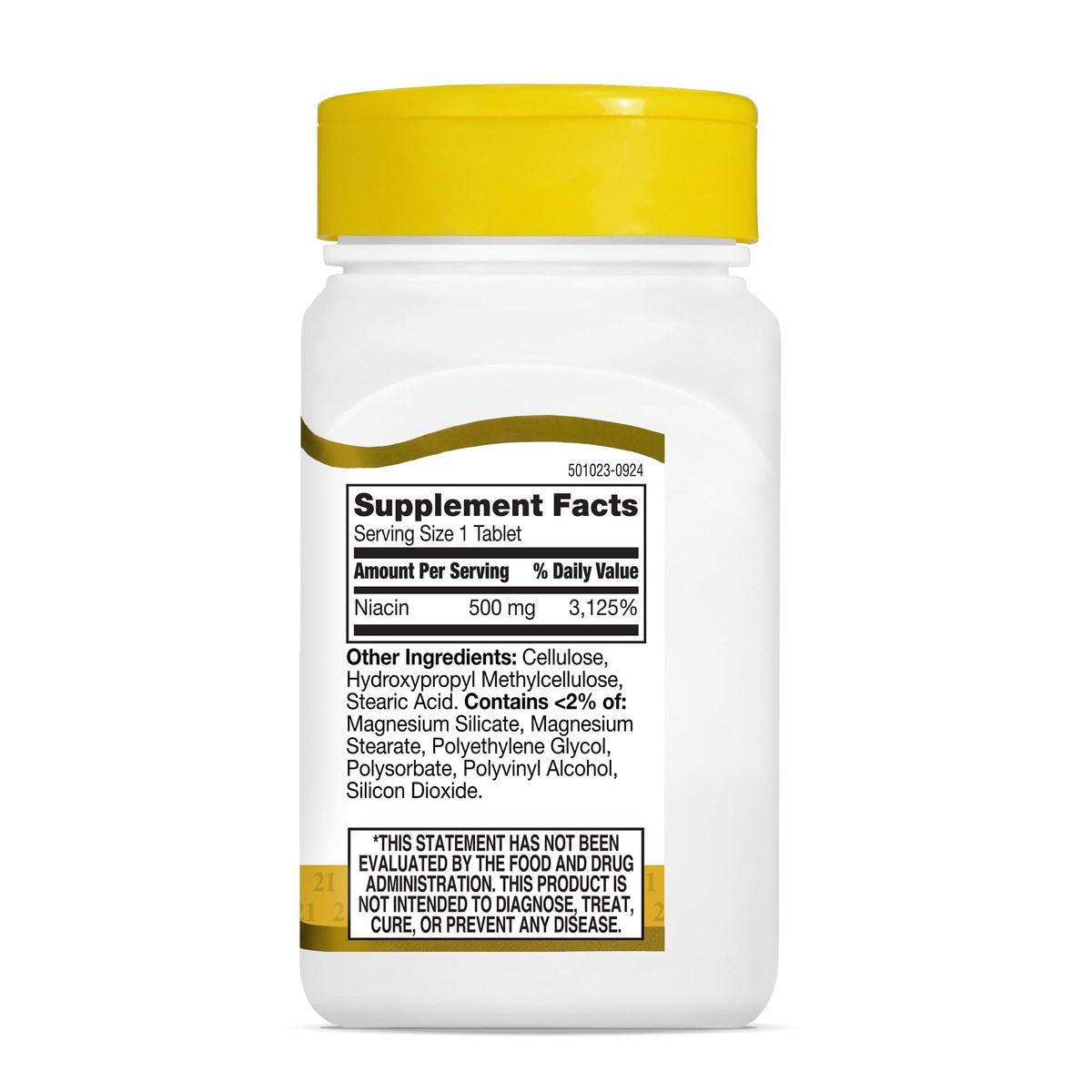 21st Century Niacin 500 mg Retardtabletten, Vitamin B3 für Energie, Herz und Nervensystem, 100 Tabletten, Nicht-GVO, vegan